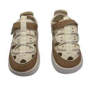 Girl's Fashion  White | Tan Sandals Size 29